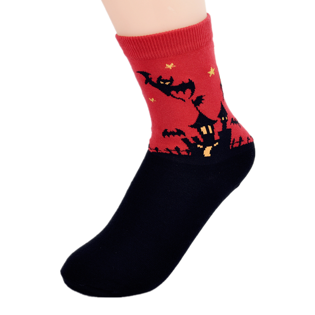 Woman's Halloween Bats Pattern Cotton Ankel Socks In 2 Colors on Luulla