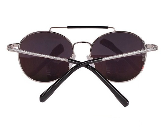 Unisex Vintage Metal Frame Round Shape Resin Lens Aviator Sunglasses